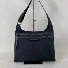 A2✨ロンシャン ショルダーバッグ 黒 ナイロン×レザー