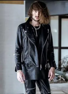 NO ID. ダブルライダースジャケット　size:3（L） シンセティックレザ