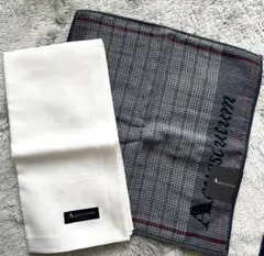 【新品未使用】aquascutum 白ハンカチ タオルハンカチ 2枚セット