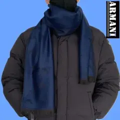 新品タグ付き　エンポリオ アルマーニ　マフラー　625056　ロゴ　ブルー