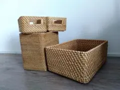 無印良品　ラタンボックス3種4個セット
