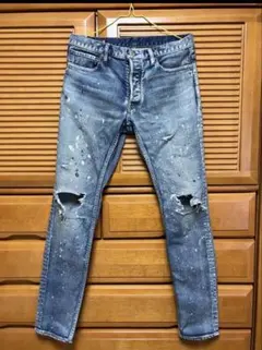 断捨離 AMIRI スキニーデニム ペイント加工 ダメージ加工 サイズ28