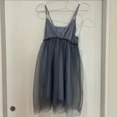 グレー シフォン ノースリーブワンピースのサムネイル