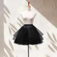 パニエ チュールスカート 黒 コスプレ衣装　バレエ　ハロウィン
