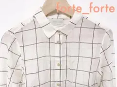フレームワーク購入forte_forte白✖️黒チェックフォルテフォルテ綿シルクのサムネイル