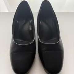 fuwaraku 黒皮パンプス 約3cmヒール　25cm