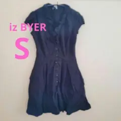 iz BYER ブラック 半袖シャツワンピース S