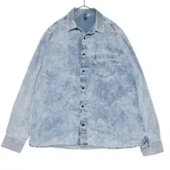 H&M DIVIDED デニムシャツ ケミカルウォッシュ US古着o49