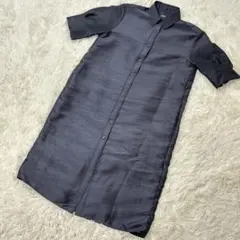 【c4126】CLASSE ワンピース　半袖　ロング　厚手　紺