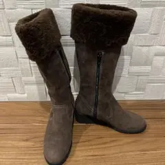 QUERCIOLI ロングブーツ　ブラウン　ファー付き