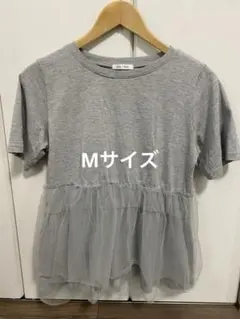 mir.. x Ran チュール切り替え 半袖Tシャツ グレーのサムネイル