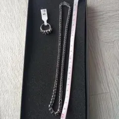 ブラックストーンオニキス？装飾ネックレス 約20cm