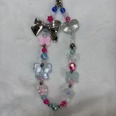 ビーズストラップ　携帯ストラップ　　スマホストラップ韓国　y2k スクバ