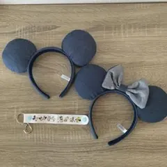 ディズニー ミッキー ミニー デニム カチューシャ ２個セット