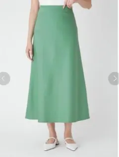 ✧新品✧ ミラオーウェン ハリ感バイアスナロースカート グリーン