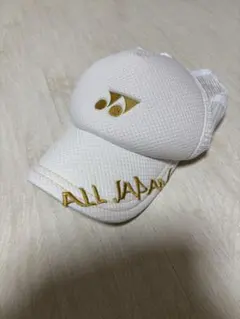 YONEX ALLJAPANキャップ ソフトテニス 廃盤 白×金 - メルカリ