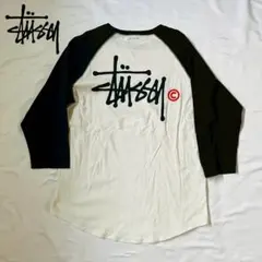 STUSSY ステューシー ラグラン 七部丈 Tシャツ バックロゴ L