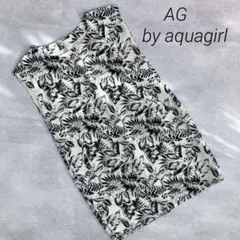 AG　水女孩　及膝　連衣裙　單色調　派對　植物圖案