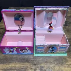 レトロディズニーミニちゃんオルゴール　アクセサリーケースボックス 2個セット！