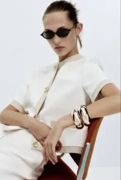 ZARA ◇コンビショートスリーブブレザー