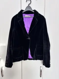 黒 ベルベット テーラードジャケット