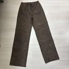 레이스업 파이썬 무늬 팬츠 브라운