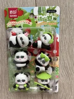 【新品未開封】パンダ 消しゴム 6個セット 立体 ギミック おもちゃ 文房具のサムネイル