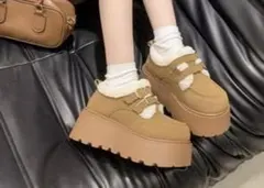 キャメル ダブルベルトボアムートンブーツ