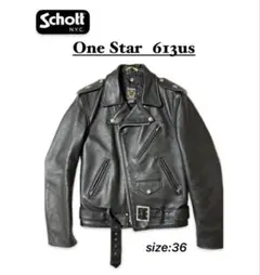 Schott ショット ダブルライダースジャケット ワンスター 613US 36
