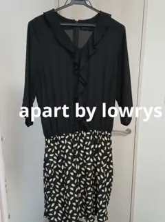 apart by lowrys フリルワンピース 七分袖 ブラックのサムネイル