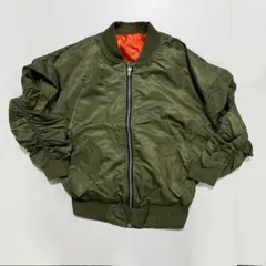 新品 MA-1 袖ギャザー フライトジャケット 緑 カーキ ミリタリー