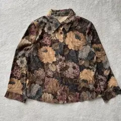 Vintage 花柄ジャカード ジャケット レトロ 90sトレンド