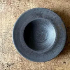 【和モダン】美濃焼　黒錆マットリム6.5寸深皿1枚