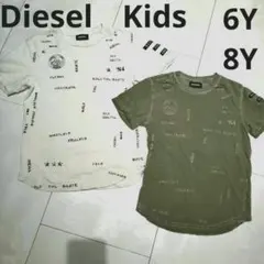 Diesel　Kids　6Y8Y　白、カーキ　総柄Tシャツ