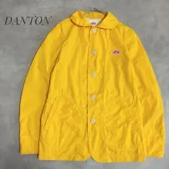 DANTON カバーオール 丸襟 ロゴボタン イエロー 38 コットン