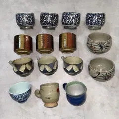 和食器 湯呑み 15点セット 陶器 묶음 판매