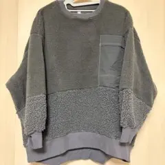 グレー ボア　オーバーサイズ トレーナー