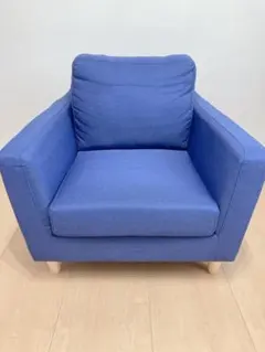 一人掛けソファ ブルー ファブリックのサムネイル