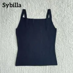 Sybilla シビラ レーヨン ニット キャミソール 日本製 M ノースリーブのサムネイル