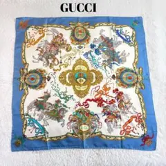 希少レア GUCCIグッチ シルク100% 水鳥柄 大判スカーフ - メルカリ