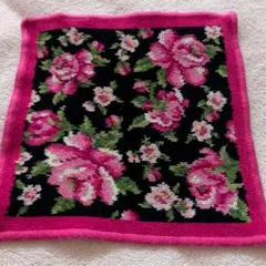 FEILER刺繍タオルハンカチ ピンクのバラ