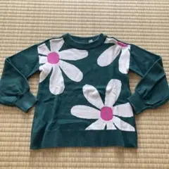 GAP★セーター　花柄　グリーン　xs 110 キッズ　ニット