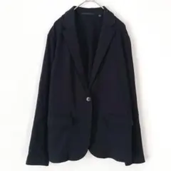 ユニクロ　UVカットジャージージャケット　テーラード　黒　L トップス　羽織り