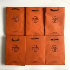 【 HERMES エルメス オレンジ 紙袋 ショッパー 6枚 22×15 】