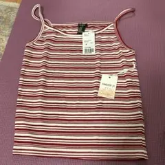 新品タグ付きForever21 赤と白のキャミソール