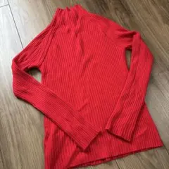 URBAN RESEARCH リブハイネックニット レッド Free