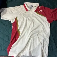 YONEX バドミントン ポロシャツ ホワイト×レッドのサムネイル