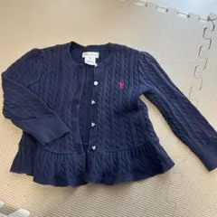ラルフローレン ネイビー ケーブルニットカーディガン