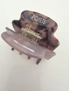 POTETE マーブルピンク ヘアクリップ 中型