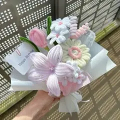 ブルーとピンクな朝顔 モールフラワー - メルカリ